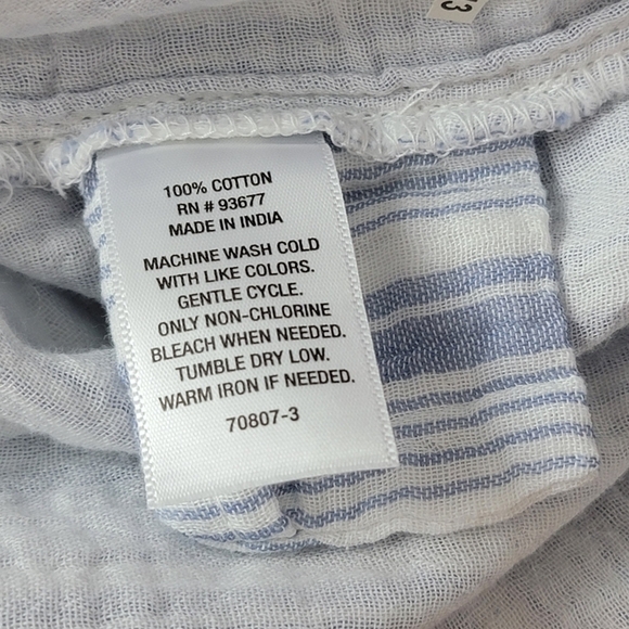 A.n.a Blue And White Striped Preppy Cotton Long Sleeve Button Down Sz L NEW - Picture 12 of 13